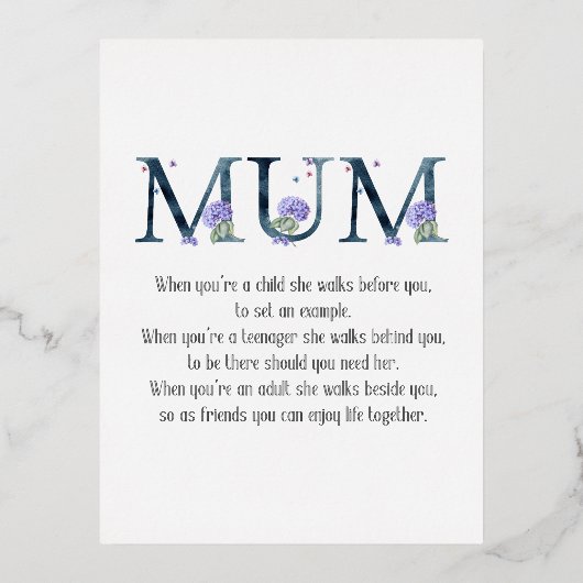 母の日の詩 箔シーズンポストカード (正面)