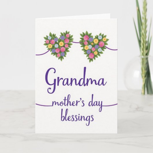 母の日の誠実な花が咲くカード カード (正面)