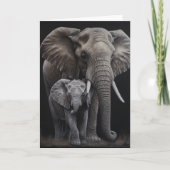 母の日の象と赤ちゃん カード (正面)