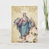 母の日の賛美された聖母マリアの宗教天使 カード (正面)