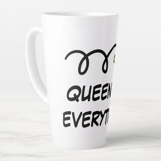 母の日の贈おもしろいり物の女王 カフェラテマグ (左アングル)