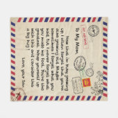 母の日の贈り物から母へのラブレター フリースブランケット (正面(横))