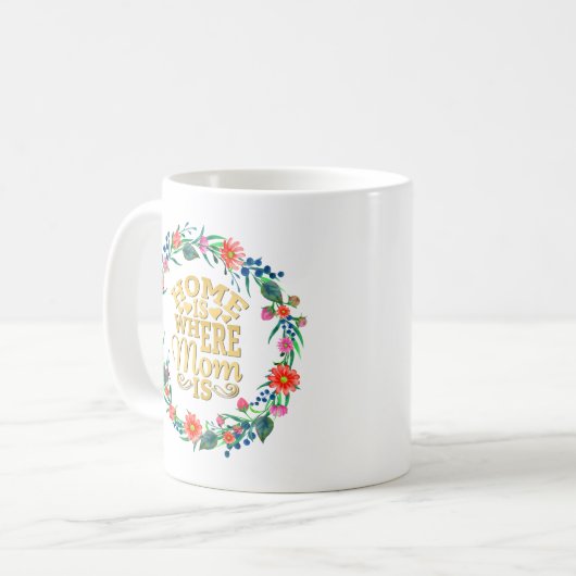 母の日の贈り物が母の家 コーヒーマグカップ (正面左)