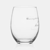 母の日の贈り物のおもしろい引用文スクリプト名オン ステムなしワイングラス (右)