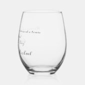 母の日の贈り物のおもしろい引用文スクリプト名オン ステムなしワイングラス (左)