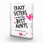 母の日の贈り物のための叔母ピンクのハート写真フレーム フォトブロック (右)