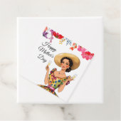 母の日の贈り物のラベル – スポッティドレスの女性 フェイバータグ (インサイチュ)