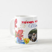 母の日の贈り物の写真感謝していフローラ束 コーヒーマグカップ (正面左)