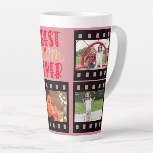 母の日の贈り物の最高のアイディア母は常に埃っぽいピンク カフェラテマグ (右アングル)