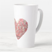 母の日の贈り物の花素晴らしハート カフェラテマグ (右アングル)