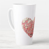 母の日の贈り物の花素晴らしハート カフェラテマグ (左アングル)