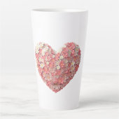 母の日の贈り物の花素晴らしハート カフェラテマグ (正面)