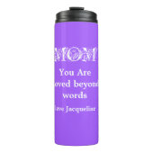 母の日の贈り物パーソナライズされた名かわいい紫 タンブラー (正面)