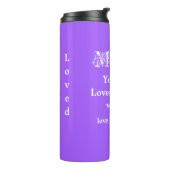 母の日の贈り物パーソナライズされた名かわいい紫 タンブラー (回転左)