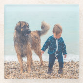 母の日の贈り物フォトグラスコパーソナライズされたースター ガラスコースター (正面)