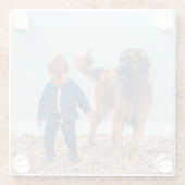 母の日の贈り物フォトグラスコパーソナライズされたースター ガラスコースター (裏面)