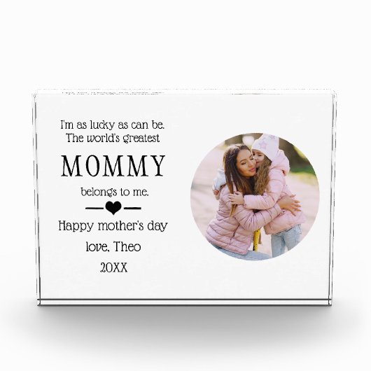 母の日の贈り物ベビーの母の詩 フォトブロック (正面)