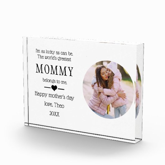 母の日の贈り物ベビーの母の詩 フォトブロック (右)