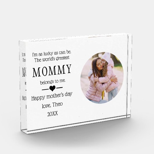母の日の贈り物ベビーの母の詩 フォトブロック (左)