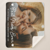 母の日の贈り物ママのフルフォトマ最高のーマ シェルパブランケット (正面)