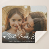 母の日の贈り物ママのフルフォトマ最高のーマ シェルパブランケット (正面(横))