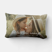 母の日の贈り物ママのフルフォトマ最高のーマ ランバークッション (裏面)