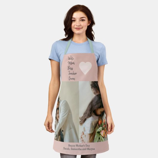 母の日の贈り物ママ、妻、ボス、先生- エプロン (着用した状態)