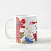 母の日の贈り物感謝していフローラ束 コーヒーマグカップ (左)
