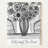 母の日の贈り物抽象芸術フローラアート未加工 プランナー手帳 (裏面)