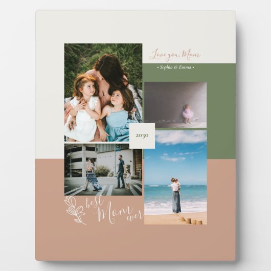 母の日の贈り物最高の母は常に写真のコラージュ フォトプラーク (正面)