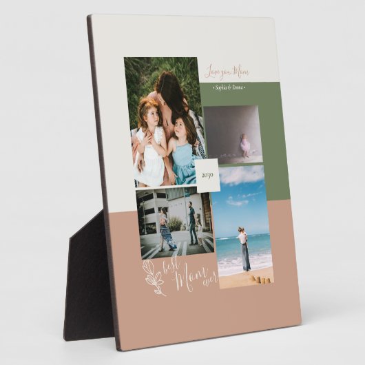 母の日の贈り物最高の母は常に写真のコラージュ フォトプラーク (側面)