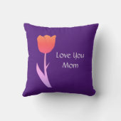 母の日の贈り物2022カスタムかわいい紫のフローラ クッション (裏面)