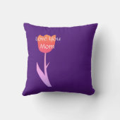 母の日の贈り物2022カスタム文字紫フローラ クッション (裏面)