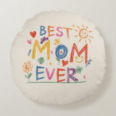 母の日の贈り物，お母最高のさん今まで ラウンドクッション (正面)