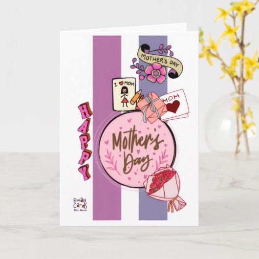 母の日の贈り物 カード (黄色い花)