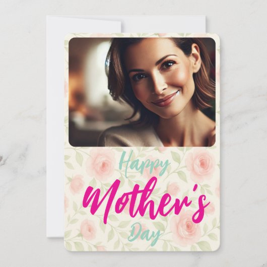 母の日の贈り物 フラワーホリデーカード オーダーメイド写真 シーズンカード (正面)