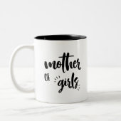 母の日の贈り物 – 女の子のマグの母 ツートーンマグカップ (左)