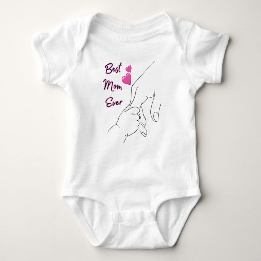 母の日の贈り物、子供のアパレル、そして心からのh ベビーボディスーツ (正面)