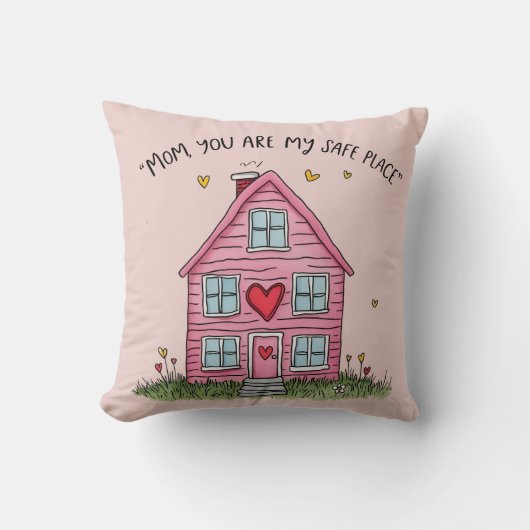 母の日の贈り物 – "母さん、あなたは私の安全な場所である" クッション (正面)