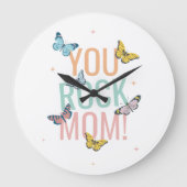 母の日の贈り物，母のための誕生日ギフト，新しい母 ラージ壁時計 (正面)