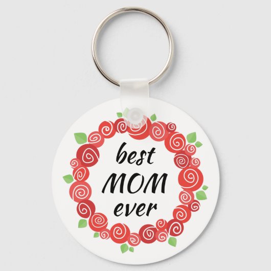 母の日の贈り物、母最高のは常に文字 キーホルダー (正面)