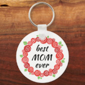 母の日の贈り物、母最高のは常に文字 キーホルダー (正面)