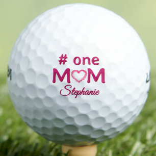 母の日の贈り物 #1 MOM ピンクのゴルフボール ゴルフボール