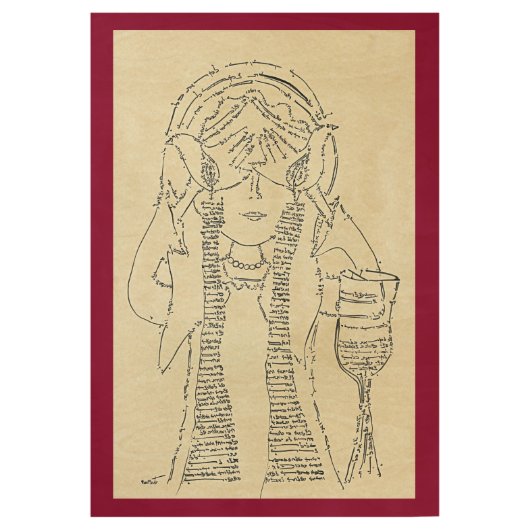 母の日の贈り物, Eshet Chayil,ヘブライ語ユダヤ美術 ウッドポスター (正面)