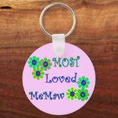 母の日の贈り物「Most loved MeMaw」 キーホルダー (正面)