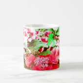 母の日の赤いアジサイの花 コーヒーマグカップ (中央)