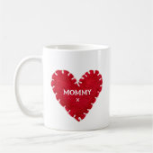 母の日の赤感じハート コーヒーマグカップ (左)