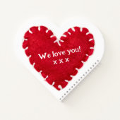 母の日の赤感じハート ノートブック (裏面)