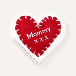 母の日の赤感じハート ノートブック