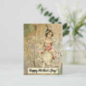 母の日の踊りガールシートビクトリアンミュージック ポストカード (スタンド正面)